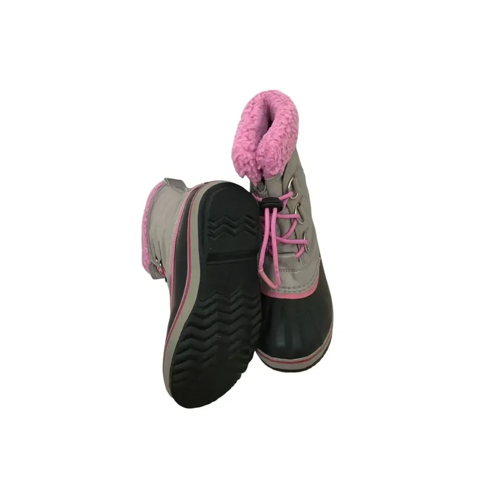 Sorel Kids Yak Pac Nylon WP Pink and Gray Winter Boots